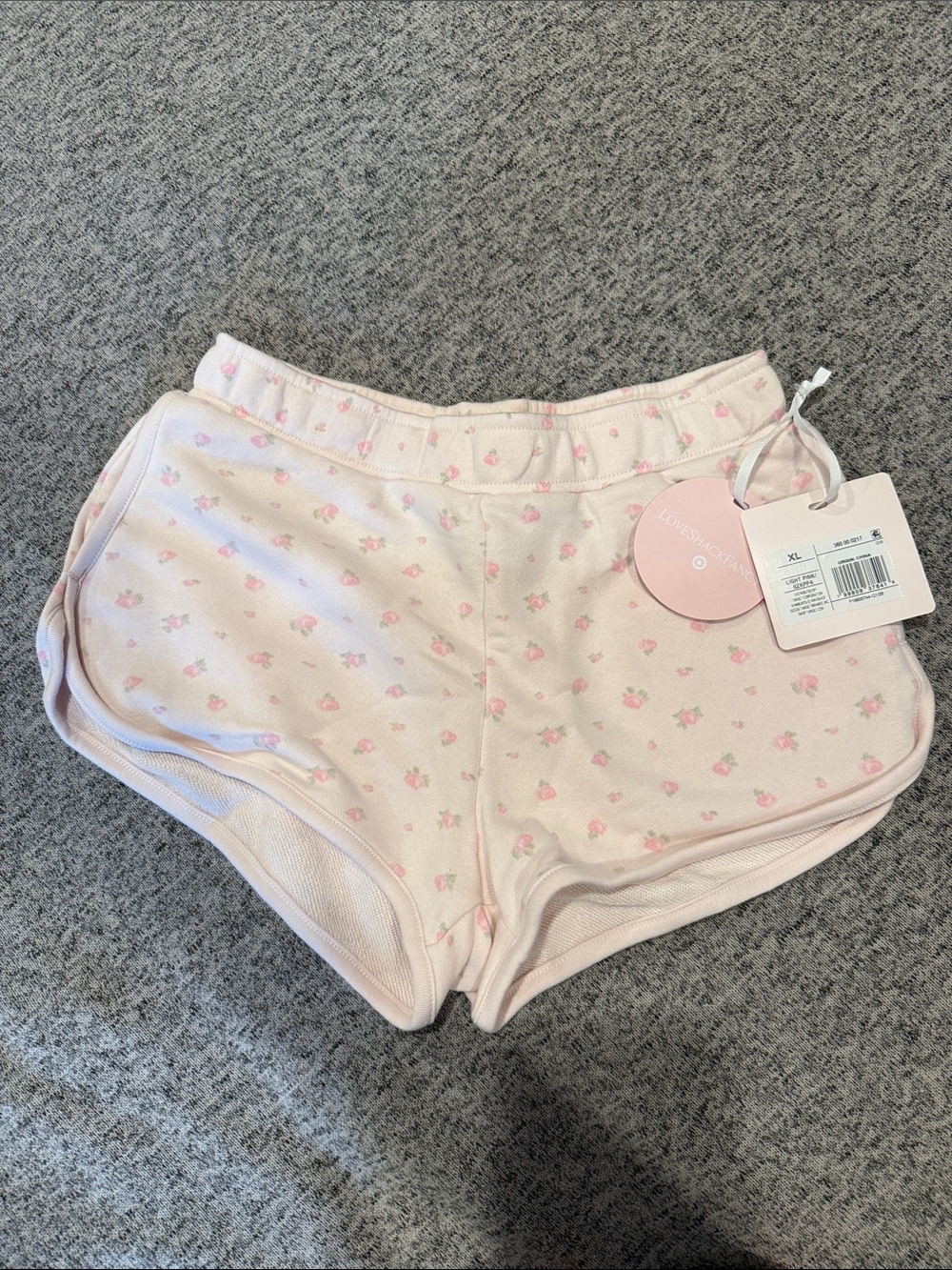 LoveShackFancy Pink Floral Knit Girls Shorts